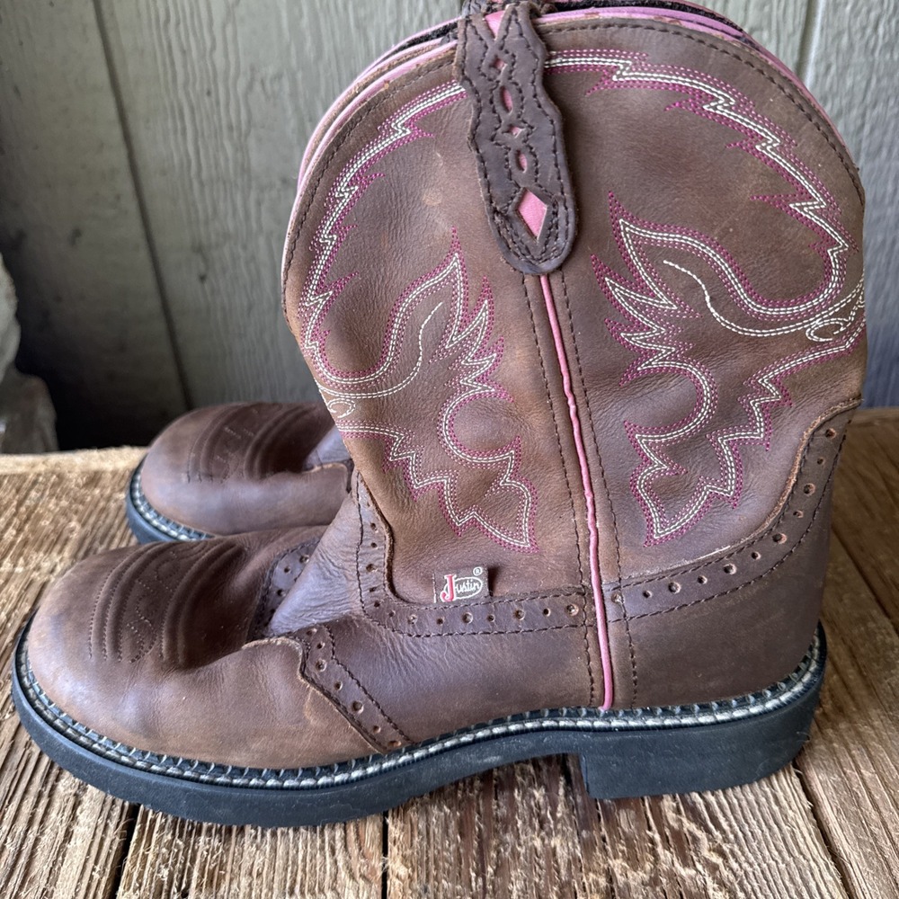 Justin Boots Women's Gypsy Gemma Aged Bark Western Cowboy Boots Size 9.5 B L9903 - Picture 4 of 9